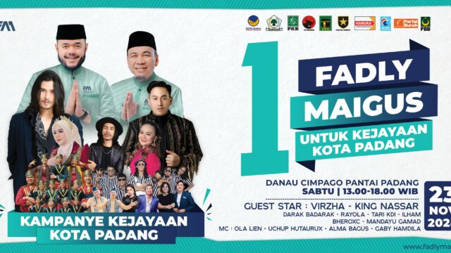 Kampanye akbar pasangan calon Wali Kota dan Wakil Wali Kota Padang nomor urut 1, Fadly Amran dan Maigus Nasir, akan berlangsung pada Sabtu