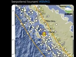 Gempa M 5,0 Terasa Kuat di Padang