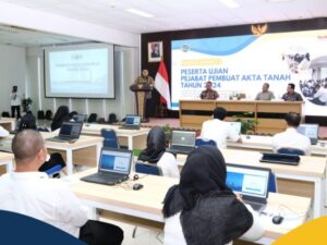 Ribuan calon Pejabat Pembuat Akta Tanah (PPAT) mengikuti Ujian PPAT Tahun 2024 yang diselenggarakan oleh Kementerian Agraria dan Tata Ruang