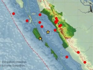 Sebanyak 17 kali gempa bumi terjadi di Sumatra Barat (Sumbar) dan sekitarnya selama periode 13-19 Desember 2024. Selama periode ini
