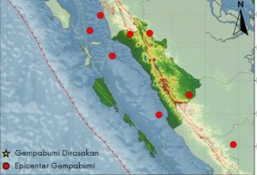 Sebanyak delapan kali gempa bumi terjadi di wilayah Sumatra Barat (Sumbar) dan sekitarnya selama periode 3-9 Januari 2025.
