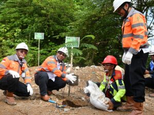 Implementasi Ekonomi Hijau, Semen Padang Tanam 205 Pohon Sengon di Bekas Tambang