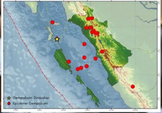 BMKG Padang Panjang mencatat terdapat 20 gempa bumi terjadi di wilayah Sumatra Barat (Sumbar) dan sekitarnya selama periode 7-13