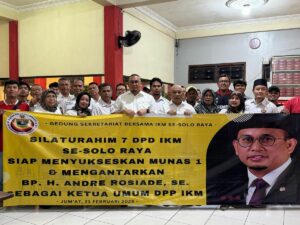 DPD IKM se-Solo Raya menyatakan dukungan kepada Andre Rosiade menjadi Ketua Umum DPP Ikatan Keluarga Minang (IKM) periode 2025-2030.
