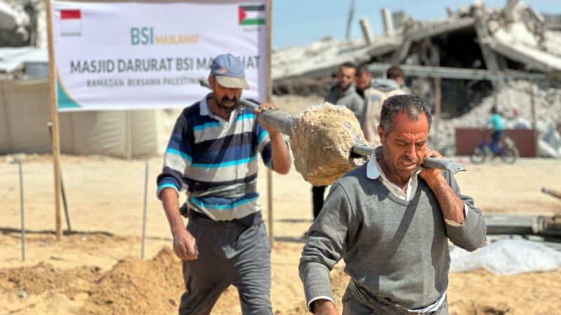 Bantu Umat Muslim Palestina, BSI Maslahat Bangun Masjid Darurat di Gaza