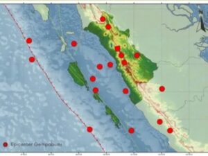 BMKG mencatat terdapat 19 kali gempa bumi terjadi di Sumatra Barat dan sekitarnya selama periode 1-6 Maret 2025. Tidak terdapat gempa bumi