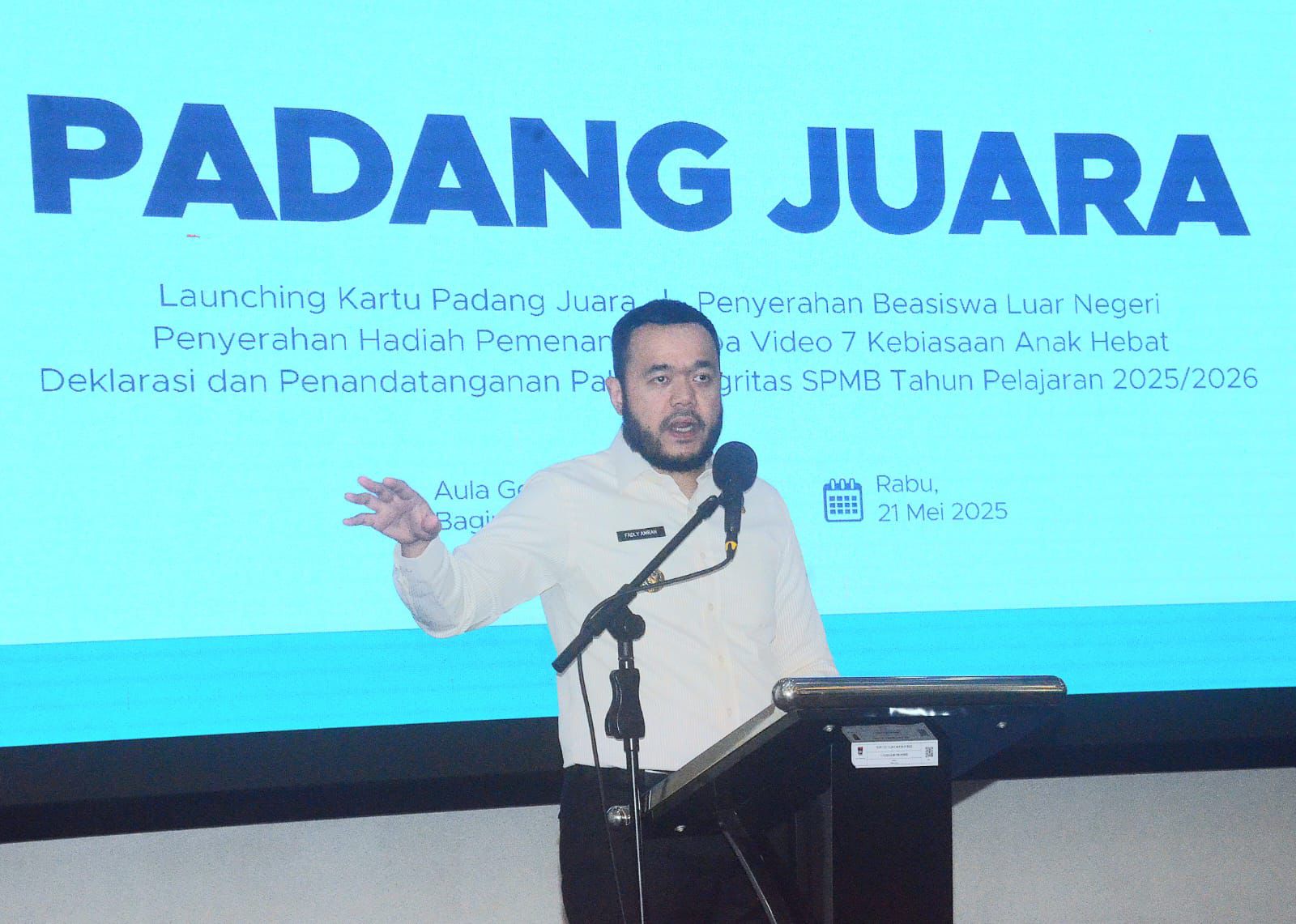 Pemko Launching Program Padang Juara, Antisipasi Anak Putus Sekolah