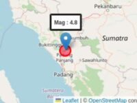 Gempa dengan magnitudo 4,8 mengguncang Padang Panjang, Sumatra Barat (Sumbar), Jumat (2/5/2025) pukul 14.07 WIB. BMKG
