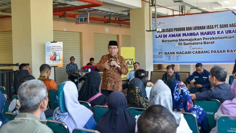 Bank Nagari Sosialiasi Produk ke Pedagang Pasar Raya, Wawako: Supaya Paham Akses Pembiayaan