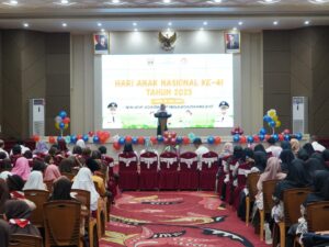 Pemkab Dharmasraya menggelar Peringatan Hari Anak Nasional (HAN) ke-41 Tingkat Kabupaten Dharmasraya Tahun 2025 di Auditorium Dharmasraya