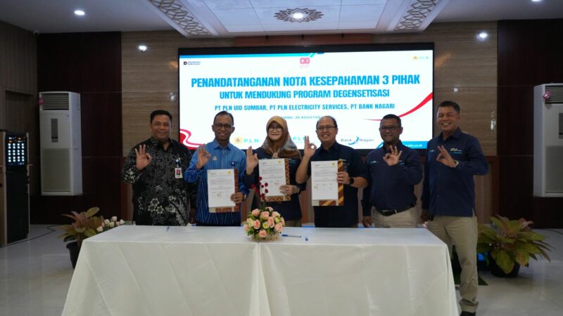 Program Degensetisasi, Bank Nagari Jalin Kerjasama dengan PLN UID Sumbar dan PLN Electricity Services