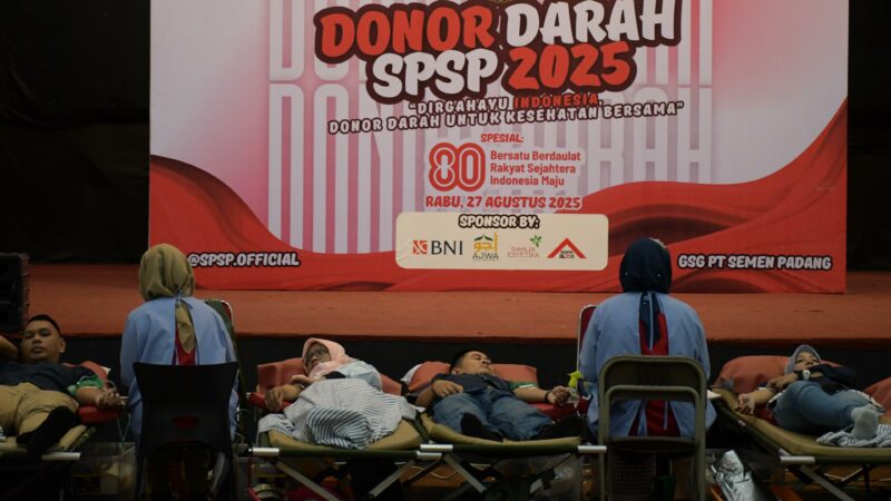 Kegiatan Donor Darah HUT RI, PT Semen Padang Kumpulkan 368 Kantong Darah
