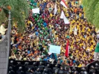 Ilustrasi - Salah satu demonstrasi mahasiswa di DPRD Sumbar. (Foto Dok: Nandito)