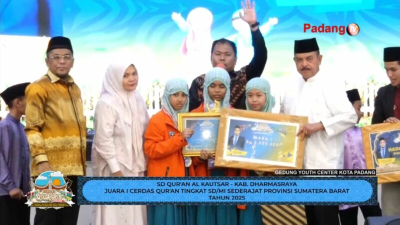 Siswa asal Dharmasraya meraih prestasi pada ajang Cerdas Quran tingkat Sumatra Barat yang digelar PadangTV, Kamis malam (11/9/2025).