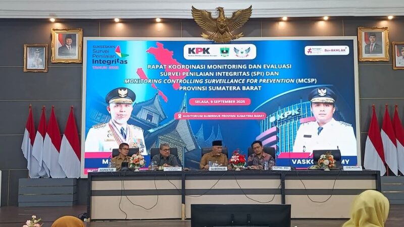 Pencegahan Korupsi, Pemprov Sumbar Perkuat Lewat SPI dan MCSP