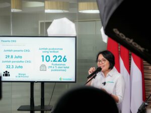 Kementerian Kesehatan (Kemenkes) mencatat layanan Cek Kesehatan Gratis (CKG) hingga September 2025 sudah menjangkau hampir 30 juta orang.