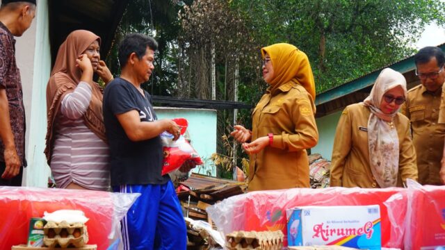 Wabup Dharmasraya Serahkan Bantuan untuk Korban Kebakaran di Pulau Punjung