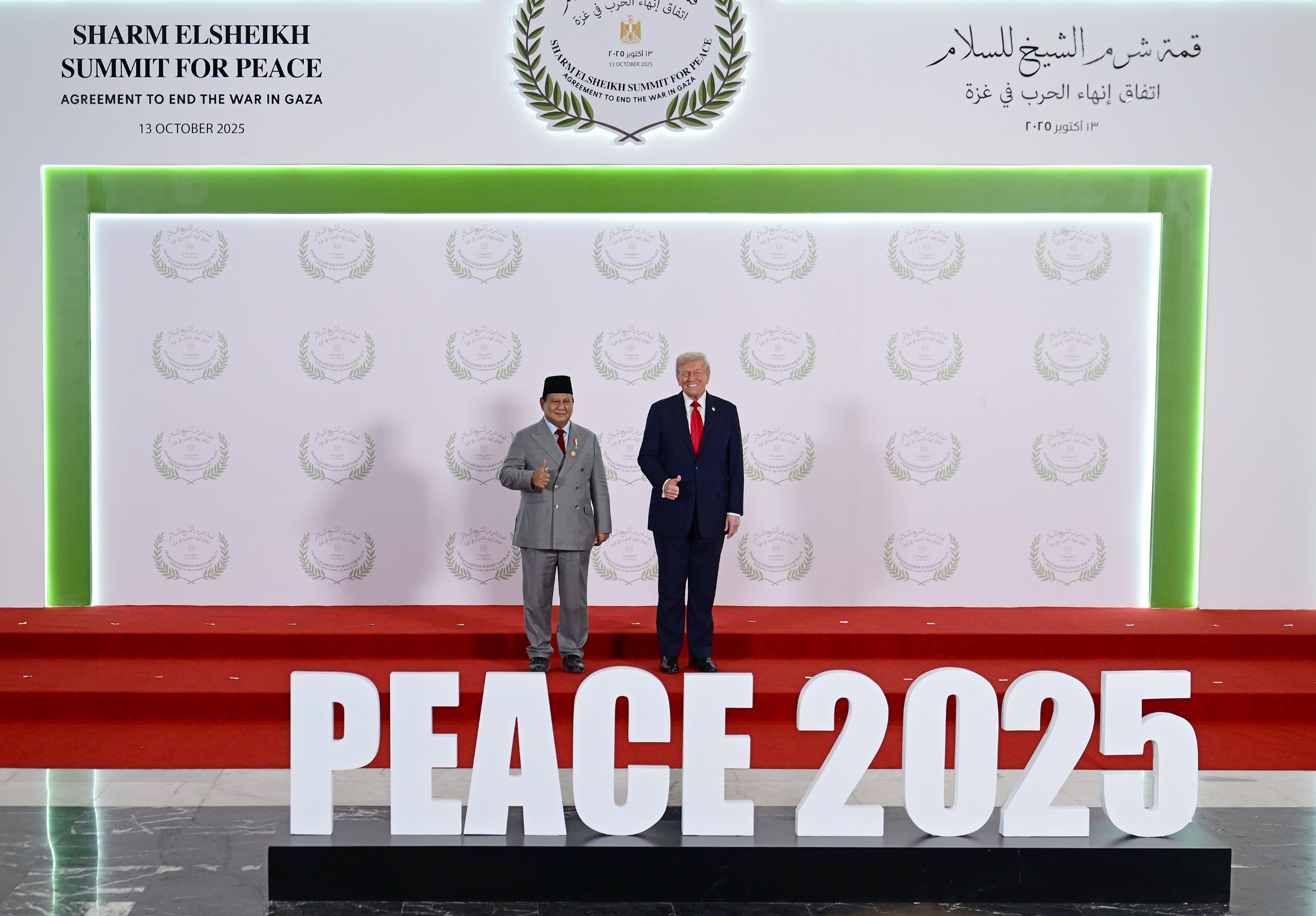 KTT Perdamaian Gaza di Mesir, Trump Puji Prabowo: Luar Biasa, Kerja Bagus!