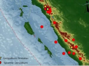 Aktivitas gempa bumi di Sumatra Barat meningkat dalam sepekan terakhir. BMKG mencatat, pada periode 10-16 Oktober 2025 terdapat 57 kali