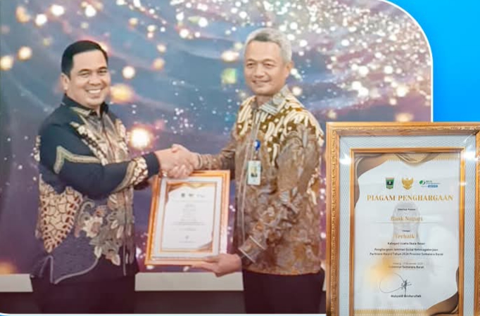 Bank Nagari Raih Terbaik I Paritrana Award 2024 Sumatera Barat