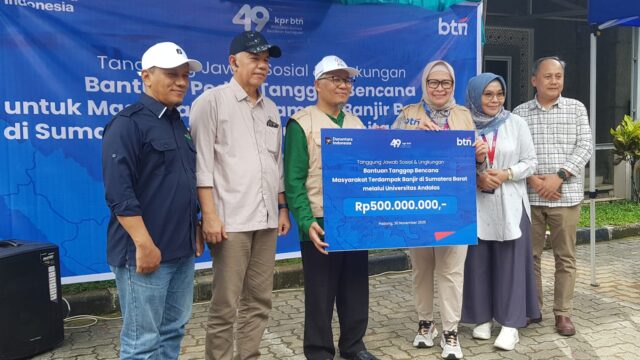 BTN Salurkan Rp500 Juta untuk Korban Bencana Sumbar Lewat UNAND