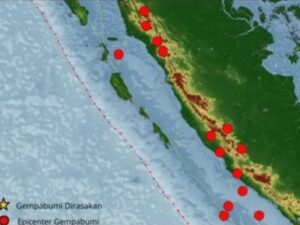 BMKG mencatat 14 kejadian gempa bumi di wilayah Sumatra Barat (Sumbar) dan sekitarnya pada periode 14-20 November 2025.