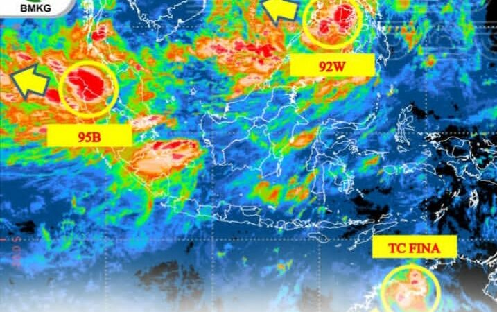 BMKG menganalisis perkembangan signifikan Bibit Siklon Tropis 95B yang teridentifikasi sejak 21 November 2025 di perairan timur Aceh,
