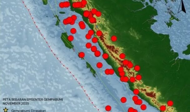 BMKG Padang Panjang mencatat 84 gempa bumi terjadi di Sumatra Barat (Sumbar) dan sekitarnya sepanjang November 2025.