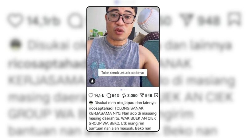 Gerilya Konten Kreator Lokal Merespons Bencana Besar di Sumbar, Himpun Donasi dari Medsos Lalu Salurkan ke Daerah Terisolir