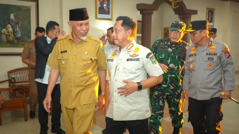 Rakor Rehab Rekon, Gubernur Sumbar Sambut Mendagri Tito Karnavian