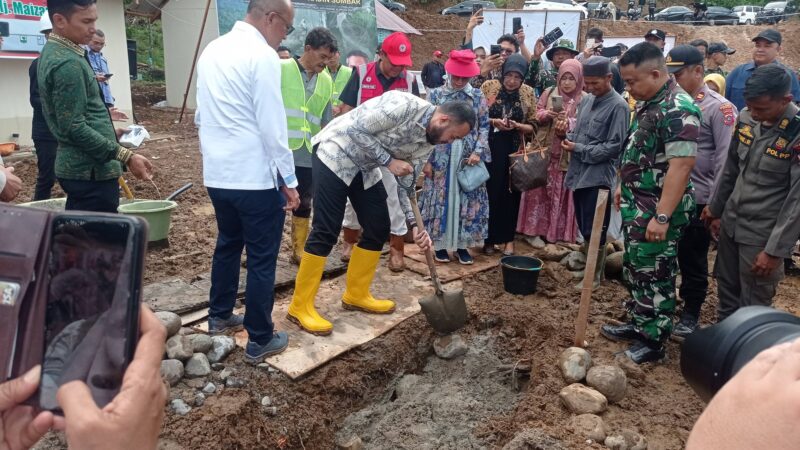 Hunian tetap (huntap) bagi korban bencana di Padang mulai dibangun di Kampung Talang, Koto Tuo, Kelurahan Kapalo Koto, Kecamatan Pauh,