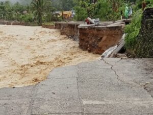 Hujan deras yang melanda Kota Padang sejak Kamis (1/1/2025) malam hingga Jumat (2/1/2025) menyebabkan debit air sejumlah aliran sungai