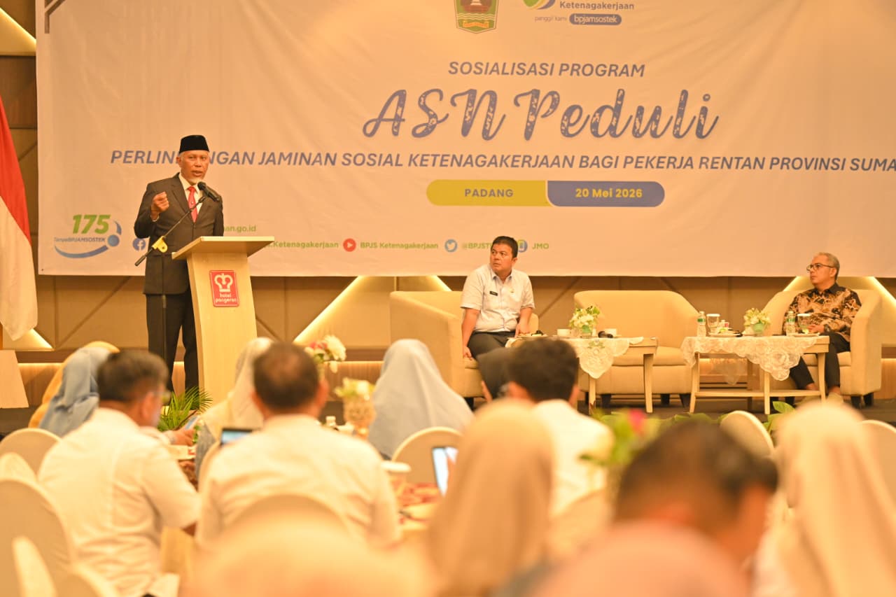 1,9 Juta Pekerja di Sumbar Belum Terlindungi Jaminan Sosial, Pemprov Luncurkan Gerakan ASN Peduli