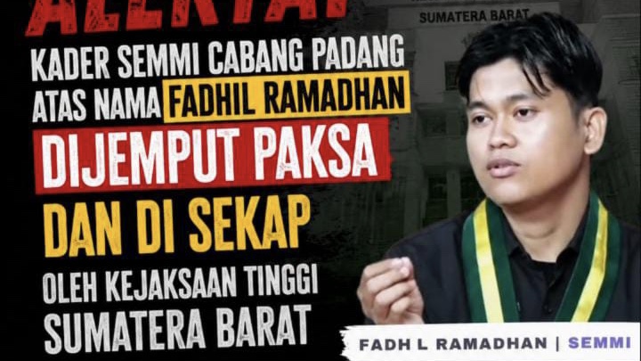 Fadhil Ramadhan Mahasiswa Diduga Dijemput Paksa Kejati Sumbar Dipulangkan