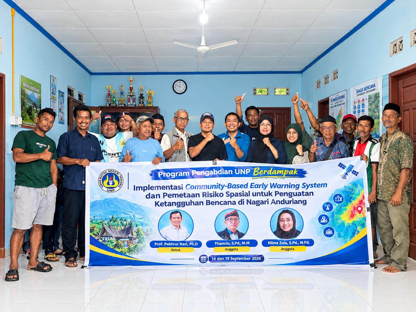 Dosen UNP Bekali Warga Nagari Anduriang Hadapi Risiko Bencana